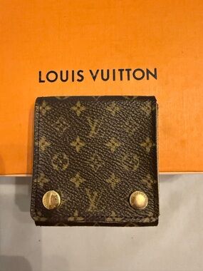 Louis Vuitton Brown Monogram Jewelry holder with Gold Buttons